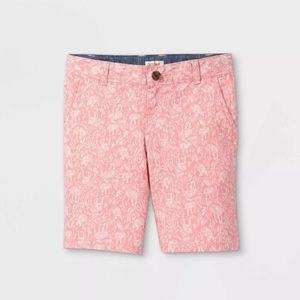 Boys' Flat Front Chino Shorts Light Pink Belt Loops Breathable Fabric NWT